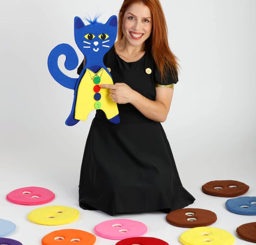 שאול החתול והכפתורים שלב הליכה עד 3 הצגה אינטראקטיבית